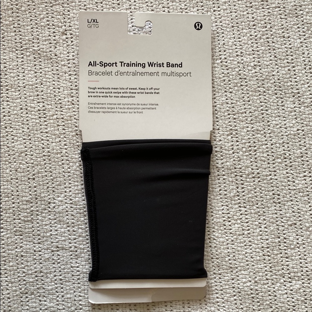 Lululemon Black All-Sport Training Wrist Band